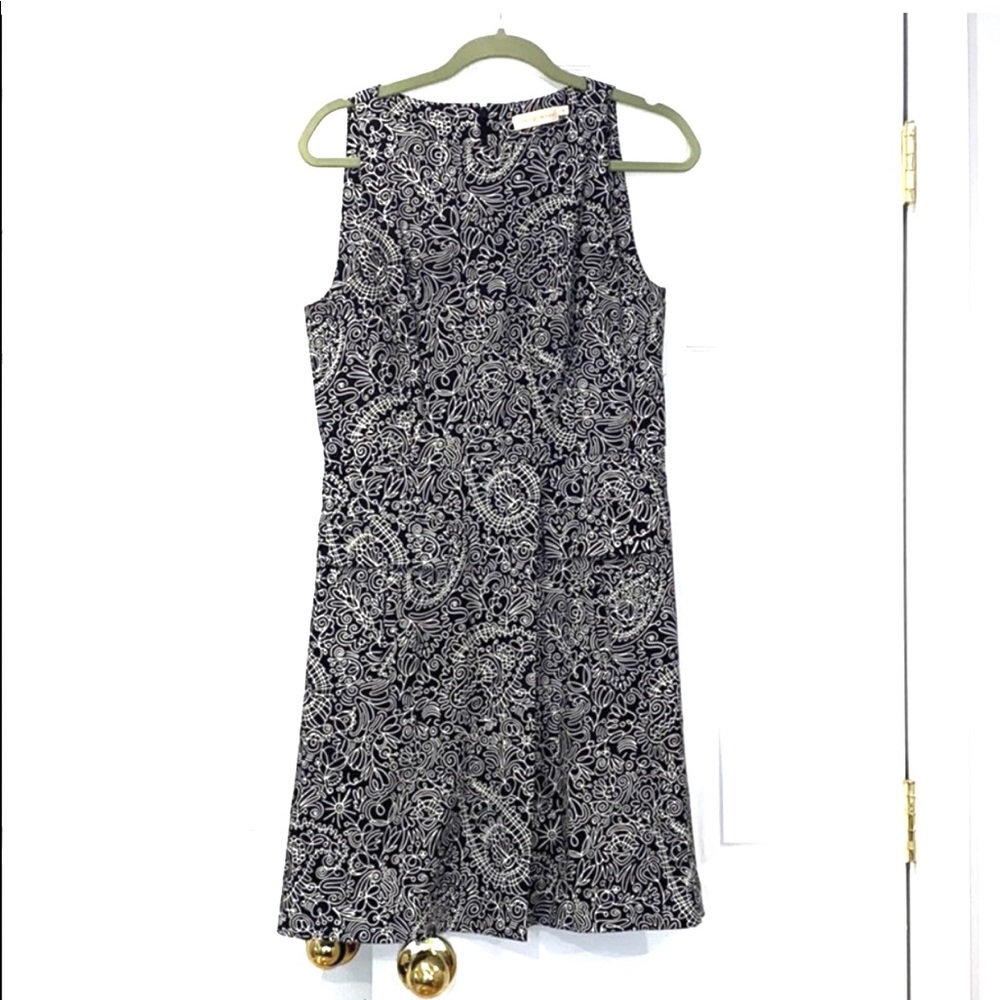 Tory Burch Sleeveless Pattern Black White Dress 8